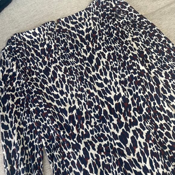 TORY BURCH Medium Blue Brown Leopard Cheetah 3/4 Sleeve Midi Dress Stretch - Picture 3 of 4